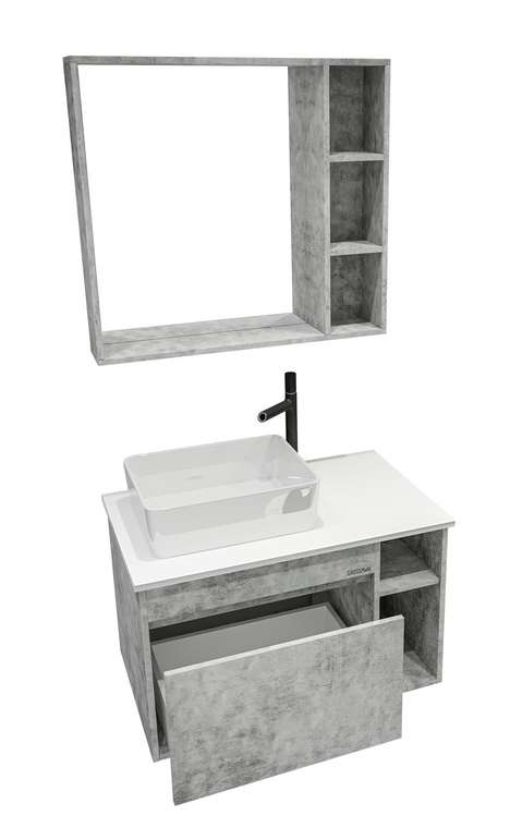 Комплект мебели для ванной Форта серого цвета