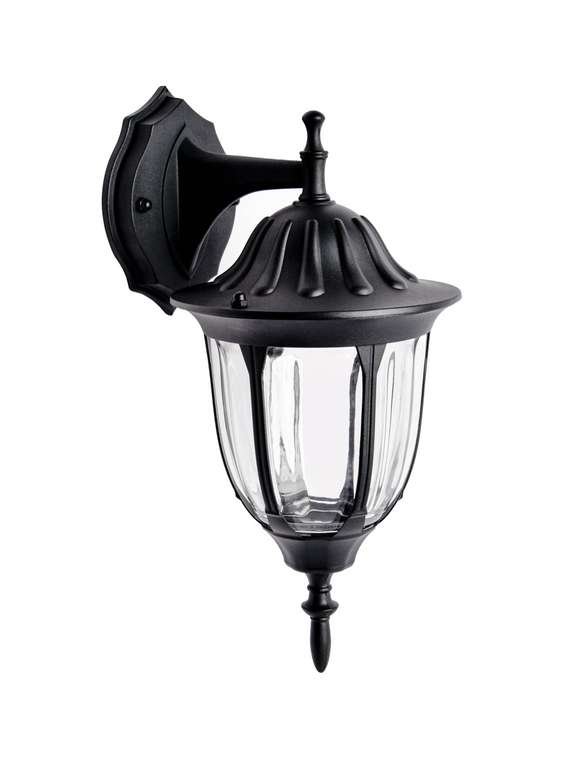 Уличный настенный светильник ЭРА Галатея GBW-105-1-BL-0380 230В Е27 IP54 чёрный вниз Б0071483