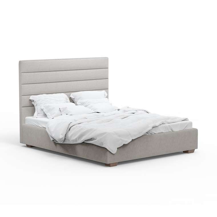 Кровать Джейси светло-серого цвета 160х200 с подъемным механизмом 