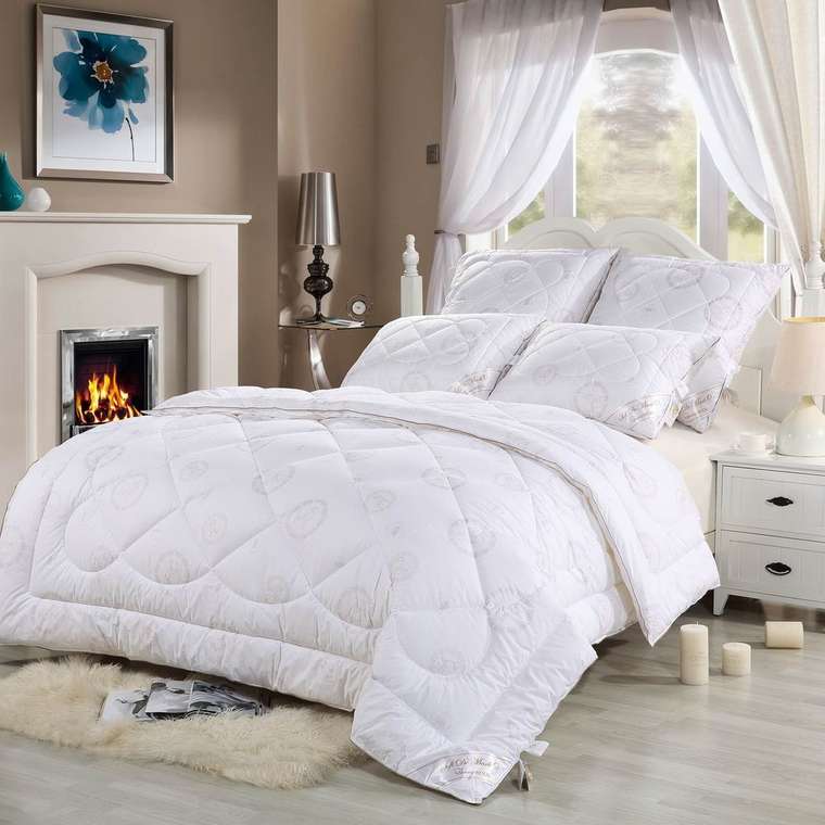Одеяло Wool 155х215 белого цвета