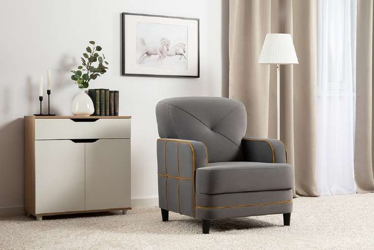 Кресло Черри серого цвета