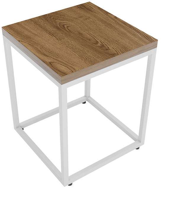 Кофейный столик Куб коричнево-белого цвета
