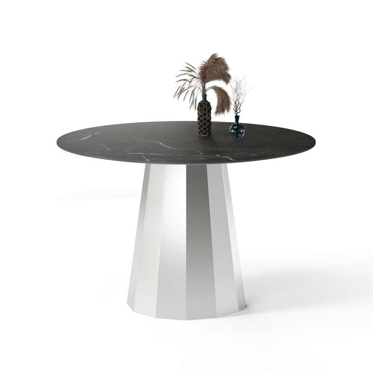 Обеденный стол Тарф черно-серебряного цвета