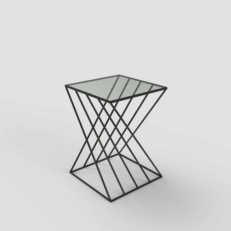 Журнальный столик "Adele" черный с тонированным стеклом (450х550х550)