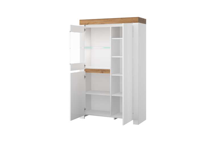 Шкаф с витриной Taurus белого цвета