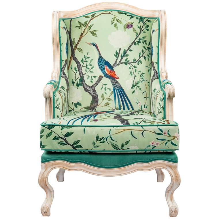 Кресло Шинуазри бирюзового цвета