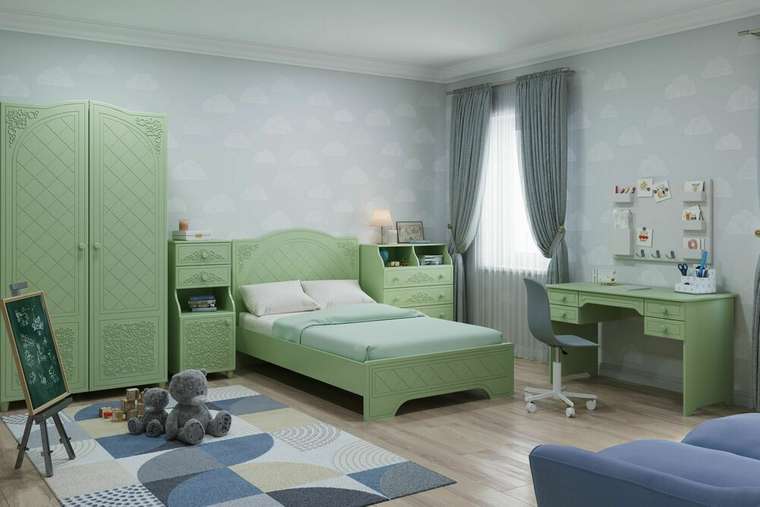 Кровать Соня Премиум 120х200 светло-зеленого цвета