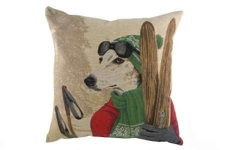 Подушка с принтом Ski Dogs Greyhound