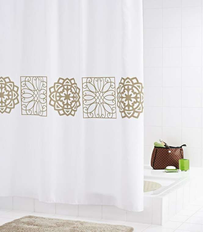 Штора для ванных комнат Tunis бежевый/коричневый