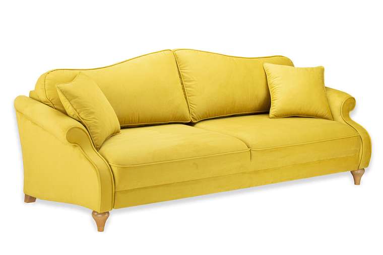 Прямой диван-кровать Бьюти Премиум желтого цвета