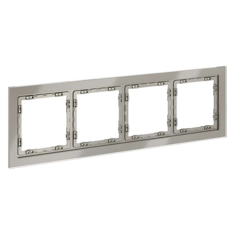 Рамка стеклянная VOLTUM S70 на 4 поста, (шелк, стекло)