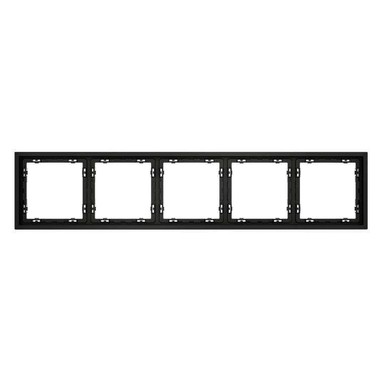 Рамка пластиковая VOLTUM S70 на 5 постов, (черный матовый)