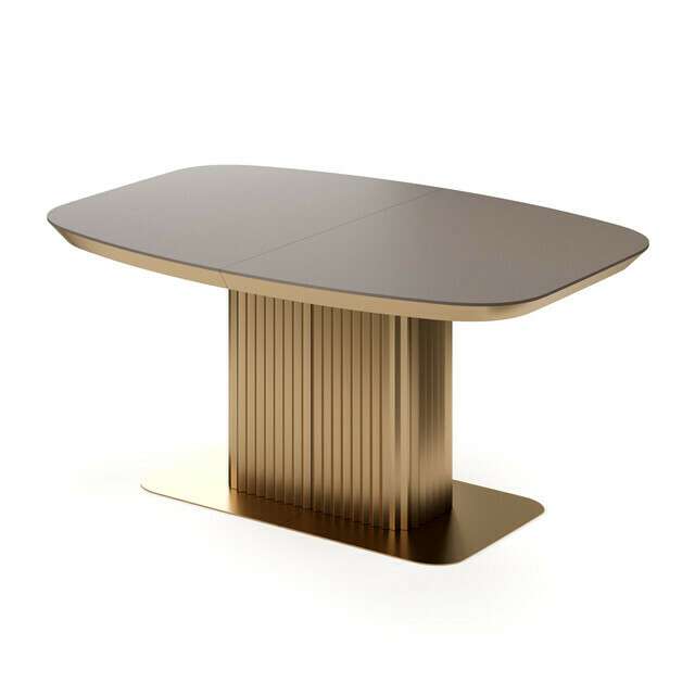 Раздвижной обеденный стол Гиртаб S коричнево-золотого цвета