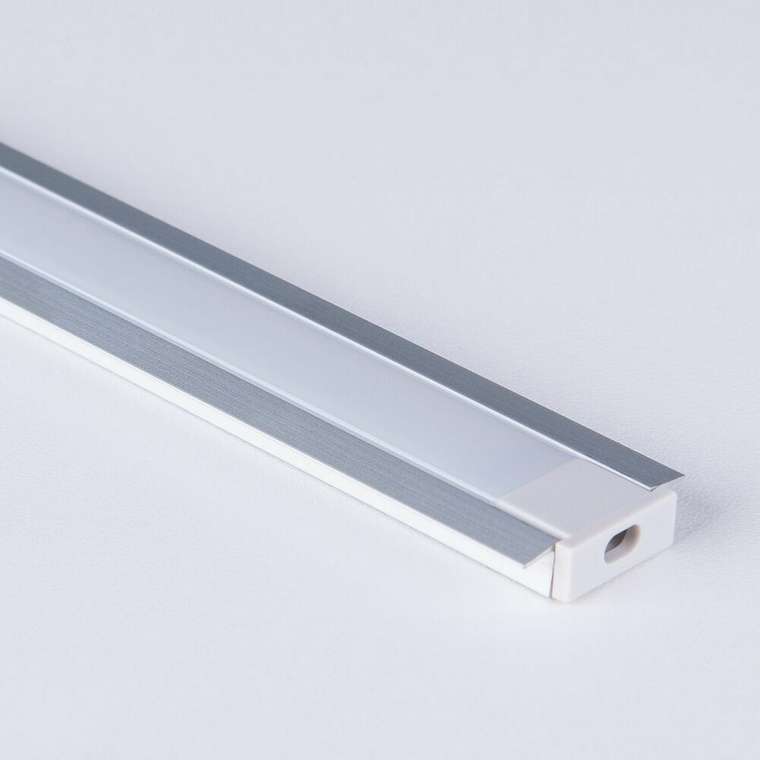 Встраиваемый алюминиевый профиль для светодиодной ленты серо-белого цвета