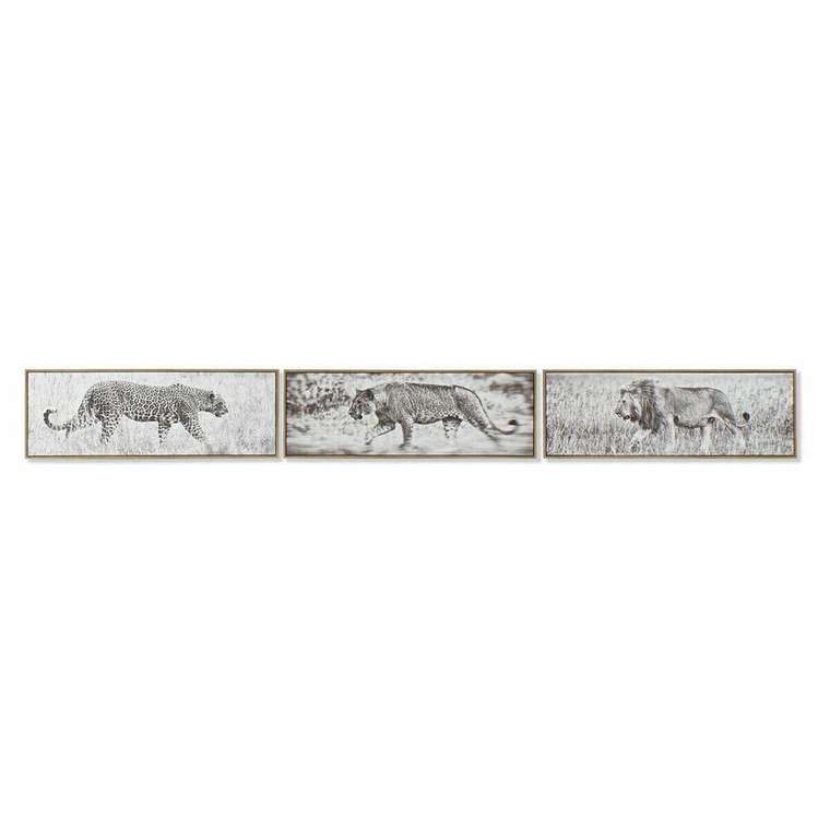 Картина 92,5 x 3,5 x 32 cm Колониальный Джунгли (3 Предметы)
