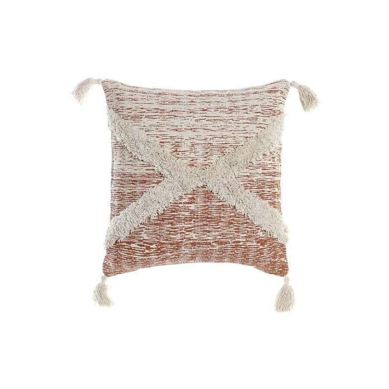 Подушка DKD Home Decor Бежевый Оранжевый 45 x 10 x 45 см бахрома