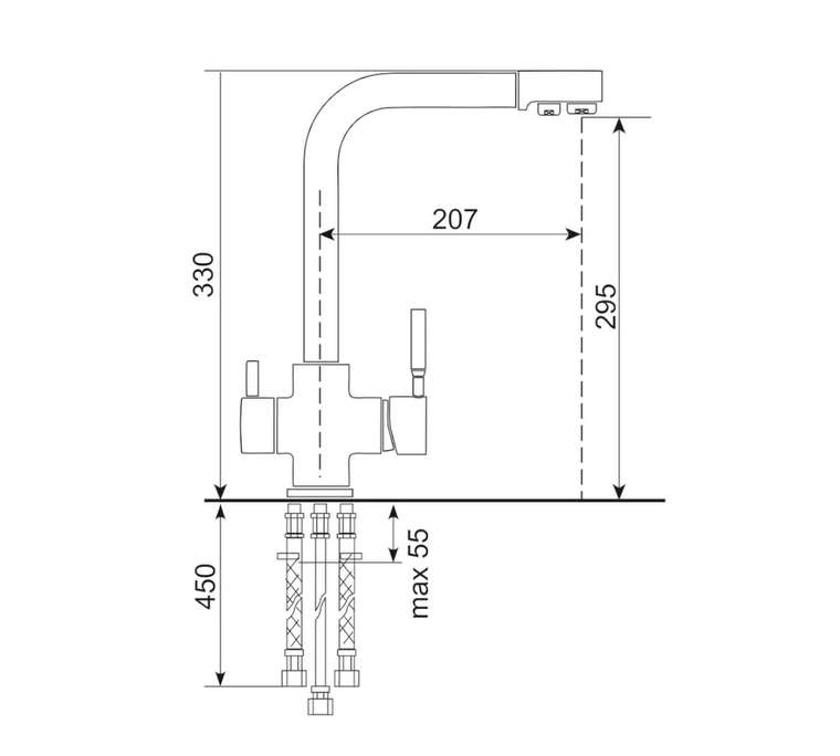 Cмеситель ULGRAN Quartz UQ-016-10, песок