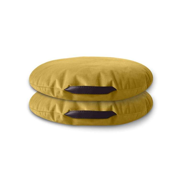Набор из двух подушек-сидушек горчичного цвета