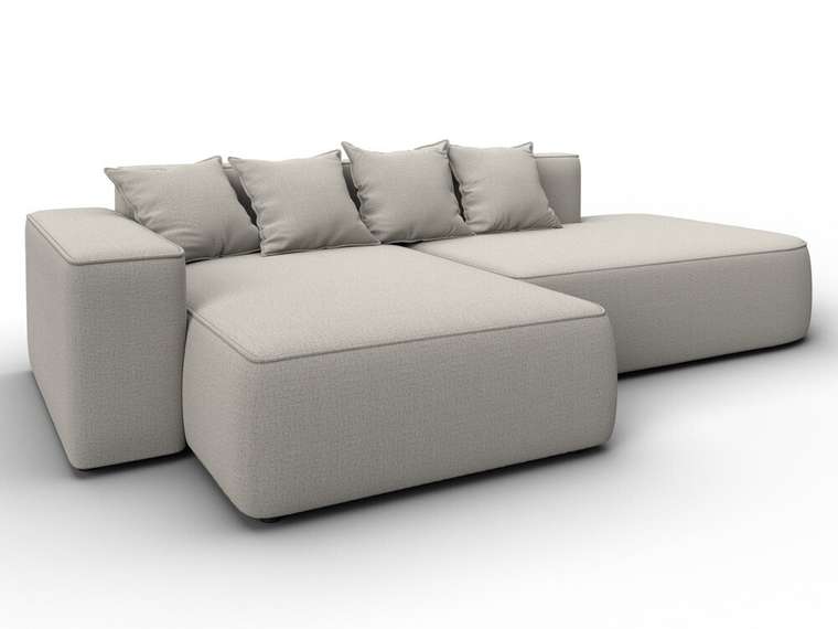 Угловой диван-кровать Лига-065 светло-бежевого цвета левый