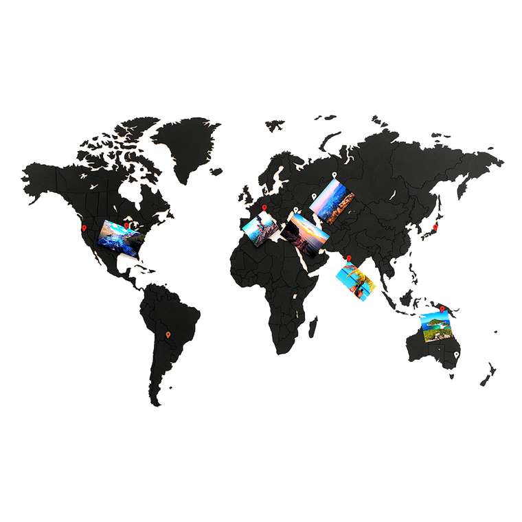 Пазл «карта мира» черная 100х60 см new