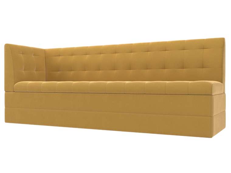 Угловой диван-кровать Бриз желтого цвета с углом слева