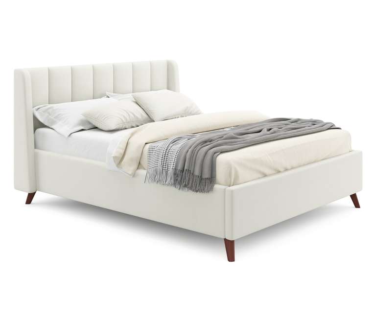 Кровать Betsi 160х200 с подъемным механизмом и матрасом светло-бежевого цвета