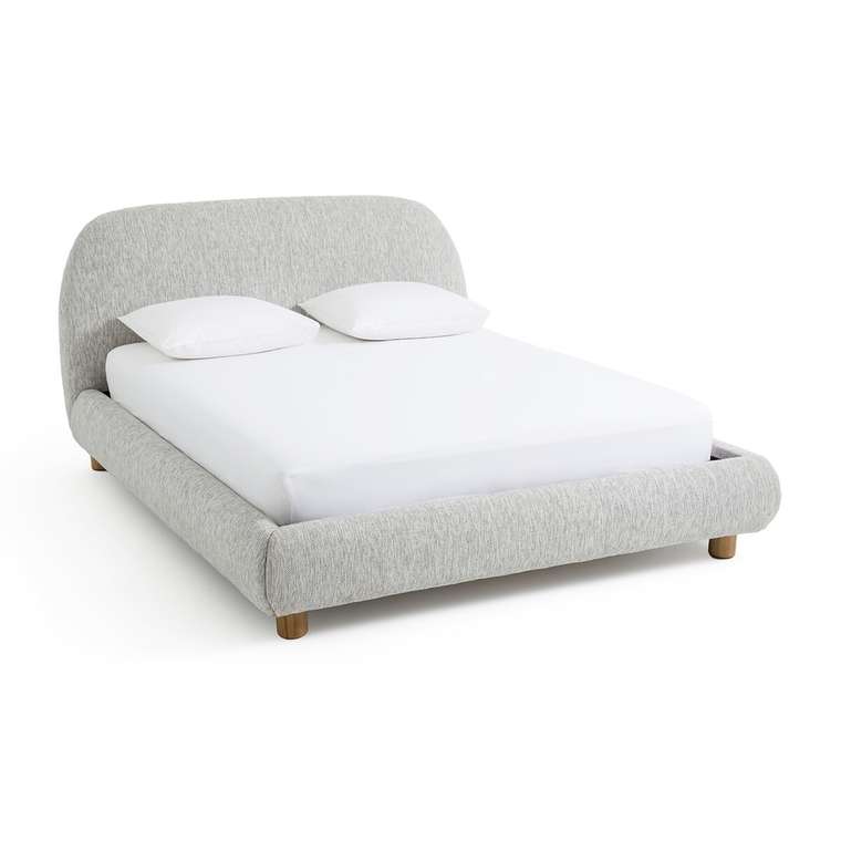 Кровать с кроватным основанием Aude дизайн Э Галлина 160x200 бежевого цвета