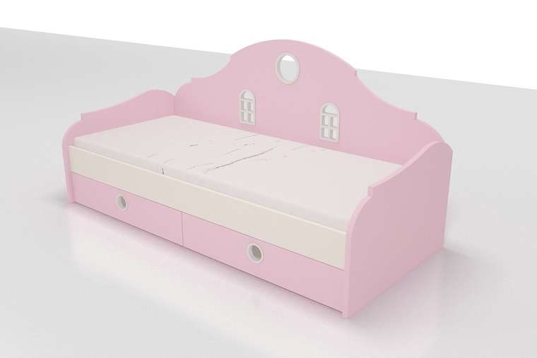 Кровать со спинкой "Амстердам" L розовая 200х80