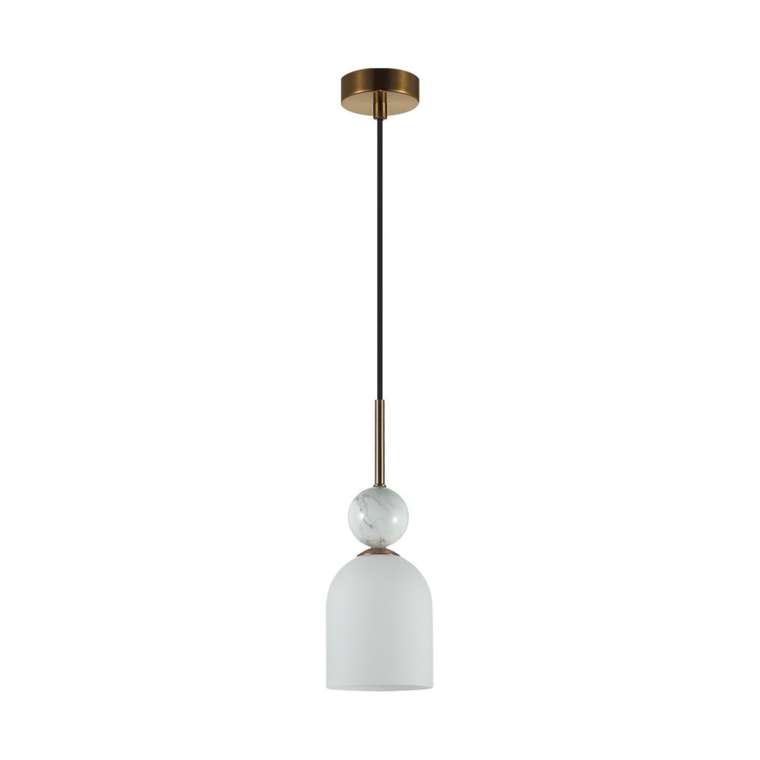 Подвесной светильник Odeon Light Lolla 4359/1B бронзовый/белый/камень/металл IP20 E14 40W 220V