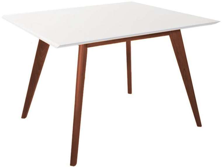 Обеденный стол Лунд бело-коричневого цвета
