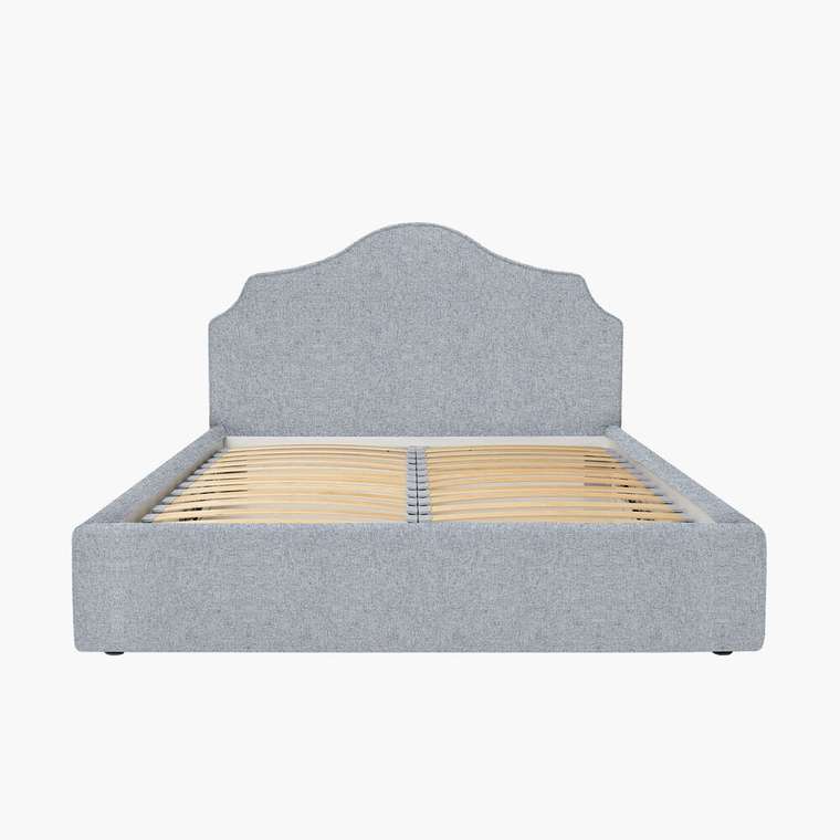 Кровать Bliss 140х200 серого цвета в обивке из рогожки с подъёмным механизмом