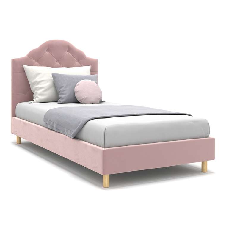 Односпальная кровать Mia розового цвета 80х160