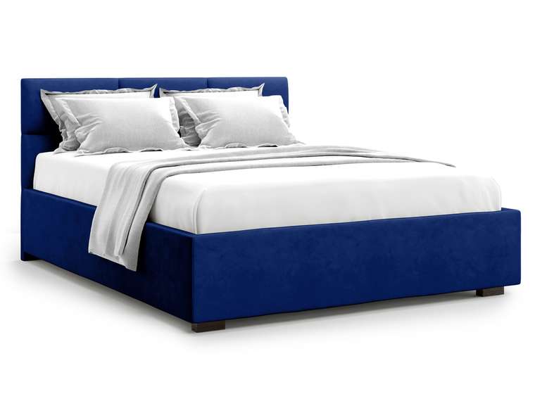 Кровать Bolsena 140х200 темно-синего цвета с подъемным механизмом 