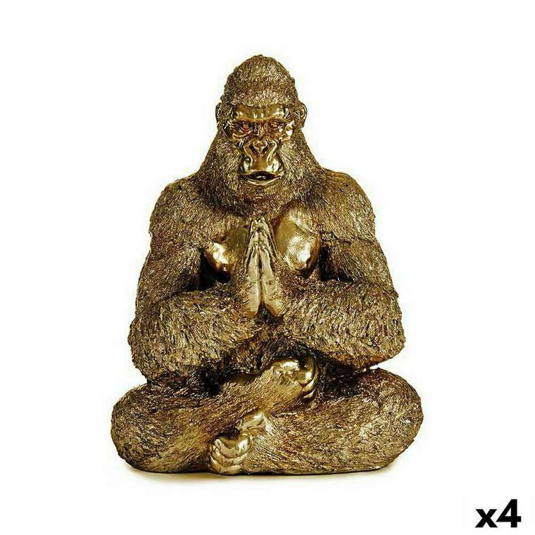 Декоративная фигура Yoga Горилла Позолоченный 16 x 27,5 x 22 cm (4 штук)
