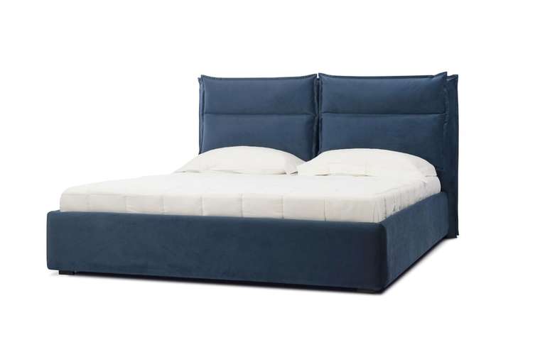 Кровать Wing 180х200 синего цвета c подъемным механизмом 