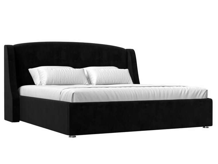 Кровать Лотос 200х200 черного цвета без подъемного механизма