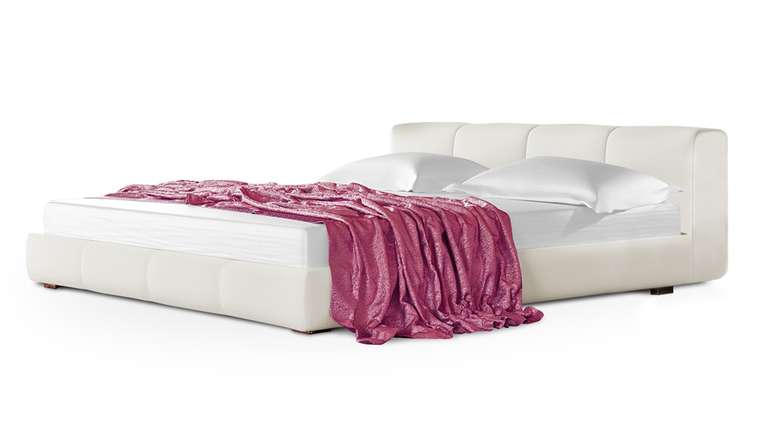 Кровать Митра 140х200 молочного цвета