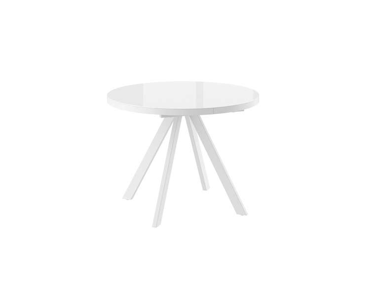 Раздвижной обеденный стол Рондо белого цвета