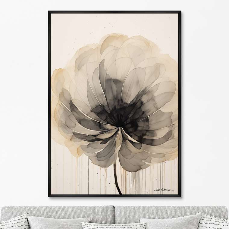 Репродукция картины Flower in monochrome, 2024г.
