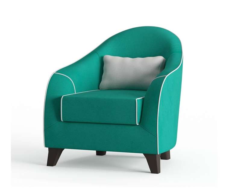 Кресло Бемоль в обивке из велюра бирюзового цвета
