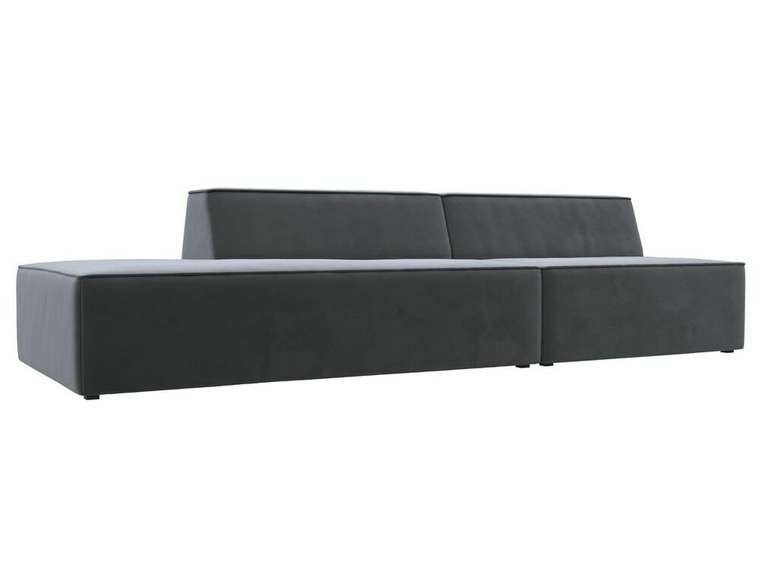 Прямой модульный диван Монс Модерн серого цвета левый