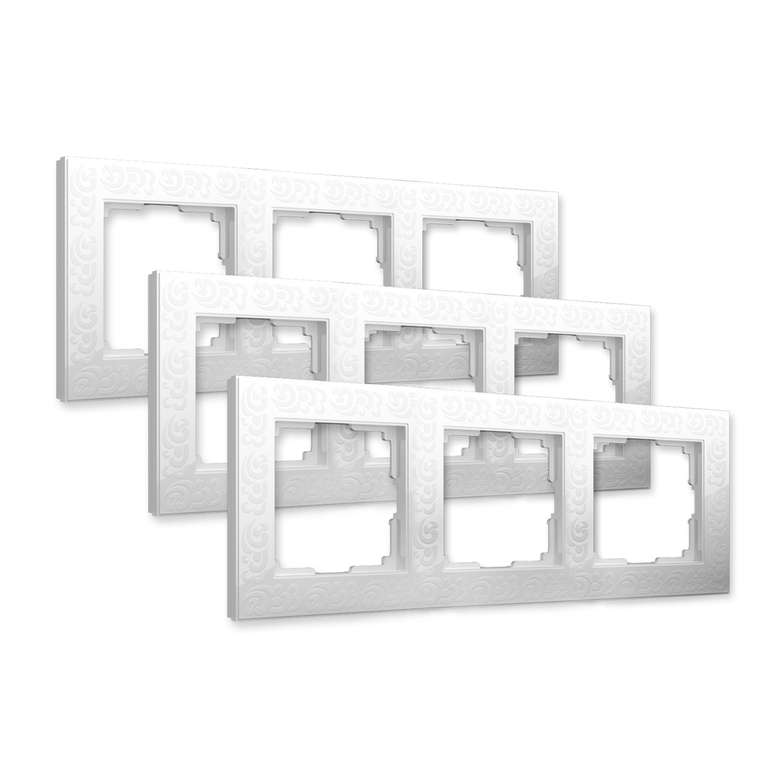 W0032301/ Рамка на 3 поста Flock (белый) - комплект 3 шт. W0032301 Flock белый