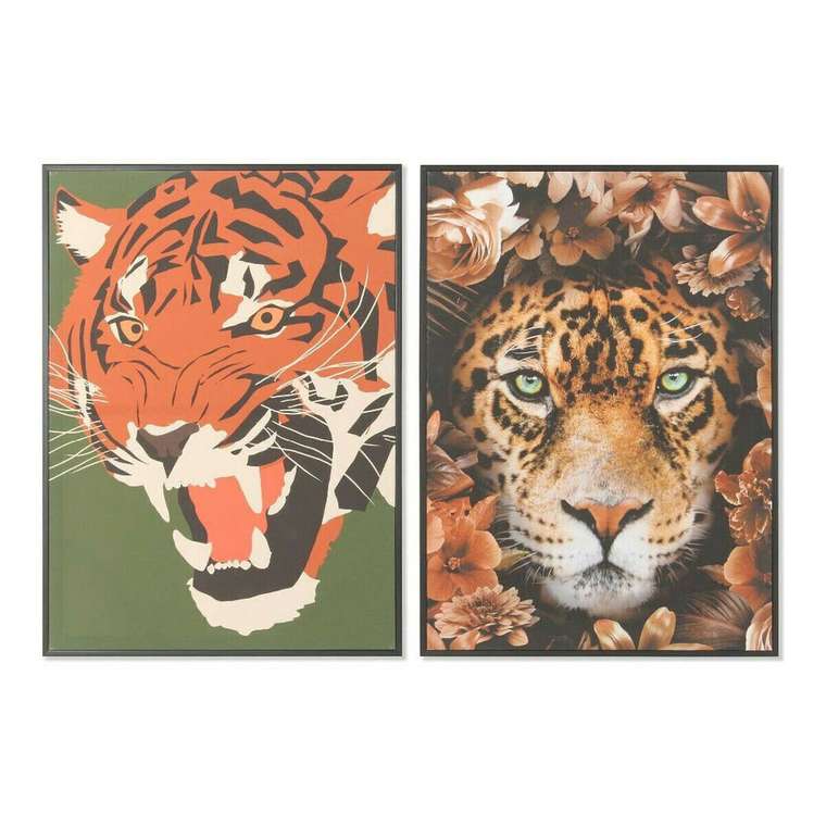 Картина 52 x 2,7 x 72 cm Тигр современный (2 штук)