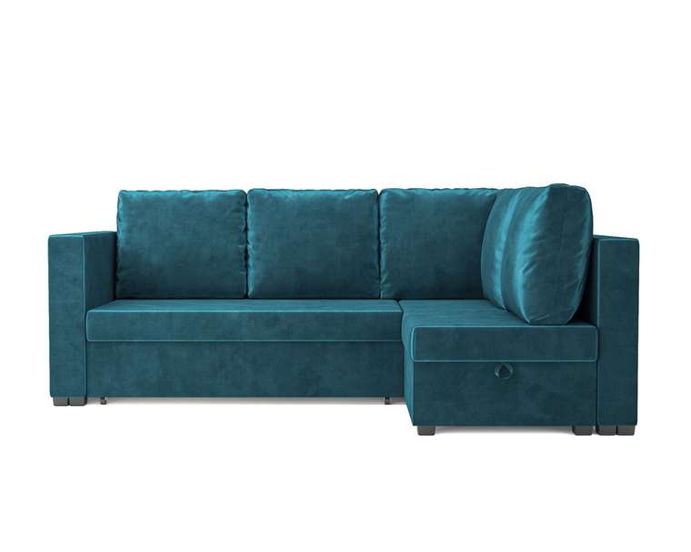 Угловой диван-кровать Мансберг сине-зеленого цвета
