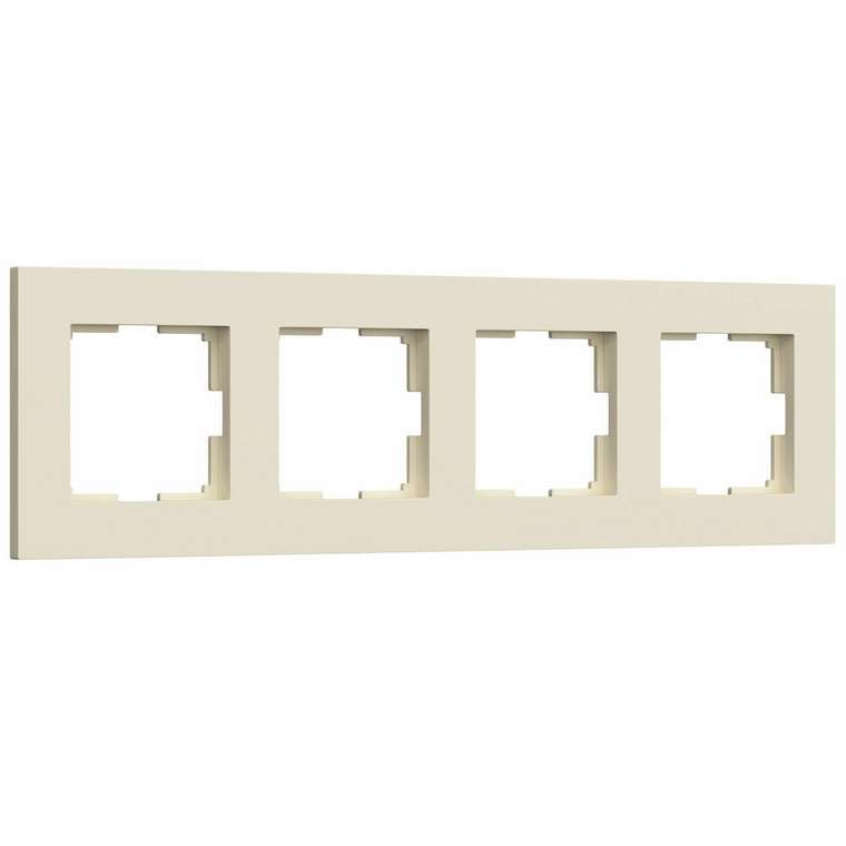 Рамка из пластика на 4 поста Slab айвори матовый W0042962