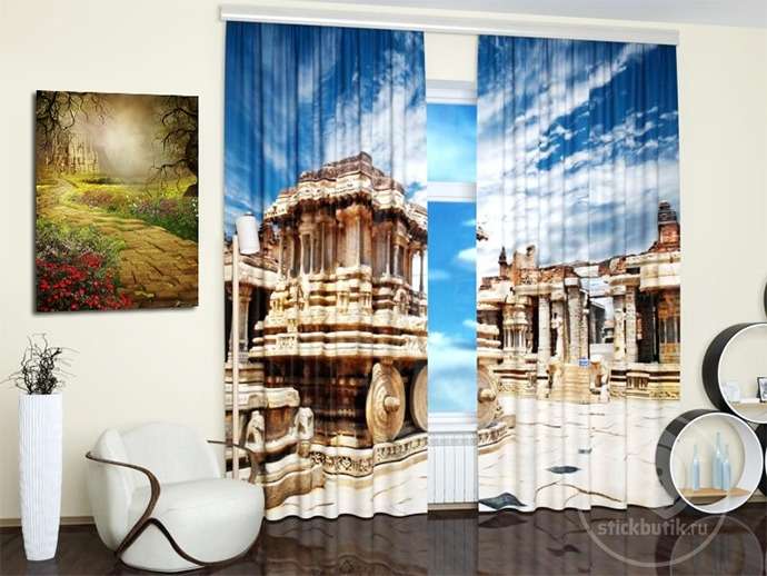 Фотошторы для гостиной: Старинные постройки