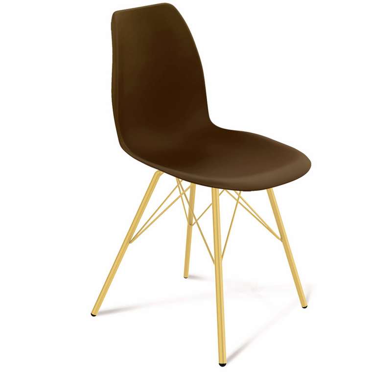 Обеденный стул Floerino коричневого цвета на металлическом каркасе