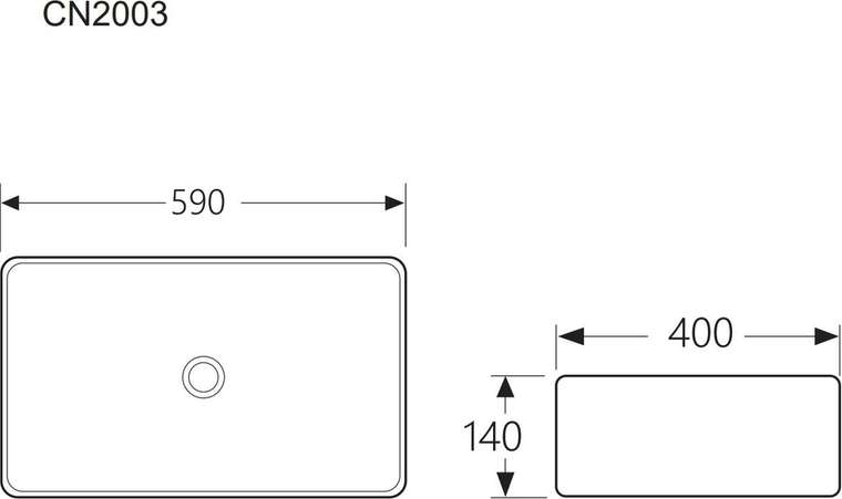 Раковина накладная Ceramica Nova Form прямоугольная 59х40 см