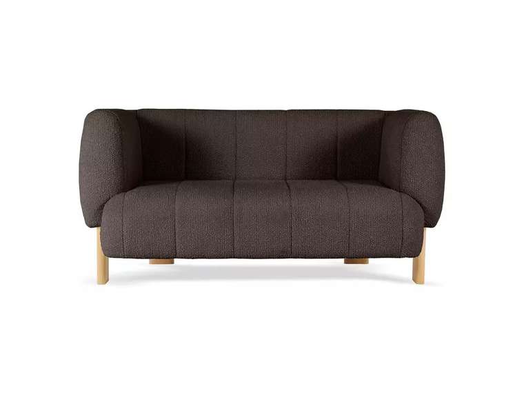 Диван Cassis М темно-коричневого цвета с бежевыми ножками 