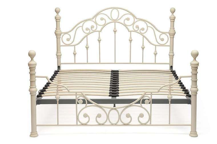 Кровать металлическая Viktoriya 160х200 светло-бежевого цвета